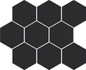 Мозаика Cambia Black Lappato Mosaic Heksagon 33,4x27,53 керамогранит лаппатированная, черный
