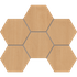 Мозаика CW04 Hexagon 25x28,5 неполированная керамогранит, бежевый 69398