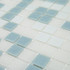 Мозаика ML43001 стекло 32.7х32.7 см глянцевая чип 20x20 мм, белый, голубой