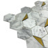 Мозаика Marble Mosaic Hexagon Carrara Gold Pol камень 29.8х30.5 см полированная чип 48х48 мм, серый, белый