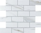 Мозаика Brick Calacatta Gold керамогранит 28.75х29.2 см глянцеваяцвет чип 4.5х9.5 мм, белый, золото