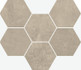 Декор Tерравива Грейдж мозаика гексагон/Terraviva greige mosaico hexagon 29x29 матовый керамогранит