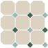 Керамогранит 4416 OCT13+18-A White 16/Turquoise 13 + Green 18 Dots 30x30 напольный матовый