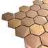 Мозаика Marble Mosaic Hexagon Mix Cooper нержавеющая сталь 30х30 см 3D чип 48х48 мм, медь