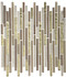 Мозаика Marble Mosaic Stripes Royal стекло+мрамор 30х34 см глянцевая чип мм бежевый, золотой-oro-gold