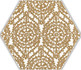 Декор Shiny Lines Gold Heksagon Inserto A 17.1x19.8 глазурованный, матовый керамогранит