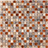 Мозаика из мрамора и стекла PIX720, чип 15x15 мм, сетка 300х300x8 мм глянцевая, коричневый, кремовый, серый