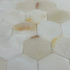 Мозаика Marble Mosaic Hexagon Onyx White Pol камень 30х30 см полированная чип 48х48 мм, белый, бежевый
