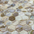Мозаика Marble Mosaic Hexagon Painted Shell ракушка 30.5х30.5 см чип 25х25 мм, разноцветный