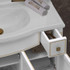 Комплект Opadiris Лаура 100 белый матовый с бежевой патиной/swarovski золото (тумба+раковина+зеркало)