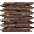 Мозаика из мрамора и стекла PIX730, чипы 10x48/98/148 мм, сетка 286х300x8 мм глянцевая, коричневый, черный