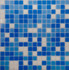 Мозаика MIX14 Бело-синий (бумага) стекло 32.7х32.7 см глянцевая чип 20х20 мм