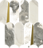Мозаика Stellaris Dover Light Mosaico Elegant керамогранит 32.5х36.1 см Italon полированная, белый, золотой-oro-gold, серый 620110000236