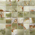 Мозаика Green Onyx (JMST21206) 30.5х30.5х7, натур. мрамор полированная чип 48х48 мм, бежевый, зеленый С0004728