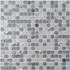 Мозаика S-858 стекло камень 30.5х30.5 см глянцевая чип 15х15 мм, белый, серый