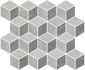 Мозаика T017/48009 Риальто 2 Мозаичный глянцевый керамика 37.5х45 см Kerama Marazzi, серый