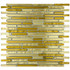 Мозаика Marble Mosaic Golden Stripes стекло 30х30 см глянцевая чип 10x98 мм, золотой-oro-gold