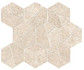 Мозаика Boost Stone Ivory Mosaico Hex 25х28,5 керамогранит матовая, бежевый A7CU