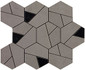 Мозаика Boost Smoke Mosaico Hex Black AN69 25x28,5 керамогранитная
