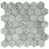 Мозаика Marble Mosaic Hexagon Carrara Bianco Pol камень 30х30 см полированная чип 48х48 мм, серый, белый