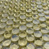 Мозаика Marble Mosaic Round Lux Gold стекло 30х30 см глянцевая чип 20x20 мм, золотой-oro-gold
