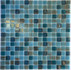 Мозаика из стекла PIX108, чип 20x20 мм, бумага 316х316х4 мм глянцевая, голубой, коричневый, синий