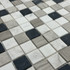 Мозаика Marble Mosaic Mix stone 4 Mat камень 30х30 см матовая чип 23х23 мм, белый, серый, черный