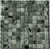 Мозаика PIX 314 Jet Green, мрамор 30.5х30.5 см Pixmosaic полированная чип 23х23 мм, зеленый, серый