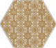 Декор Shiny Lines Gold Heksagon Inserto E 17.1x19.8 глазурованный, матовый керамогранит