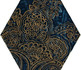 Декор Urban Colours Blue Inserto Szklane Heksagon B 17.1x19.8 глянцевый керамический