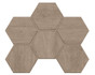 Мозаика CW02 Hexagon керамогранит 28.5x25 см матовая, серый