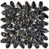 Мозаика из гальки Blaсk Stone PIX264, чип произвольный, сетка 305х305 мм глянцевая, черный