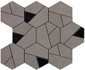 Мозаика Boost Smoke Mosaico Hex Black AN69 25x28,5 керамогранитная