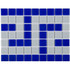 Мозаика Фриз Греческий Aquaviva Cristall Сине-белый B/W 19х24.5 см глянцевая чип 25х25 мм, 016975