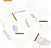 Мозаика Stellaris Statuario White Mosaico Chic керамогранит 28.3х32.8 см Italon матовая, белый, золотой-oro-gold 620110000220