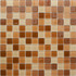 Мозаика J-326 стекло 31.8х31.8 см глянцевая чип 25х25 мм, бежевый, коричневый, оранжевый