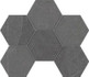 Мозаика LN04/TE04 Hexagon 25x28,5 неполированная керамогранит, черный 39617