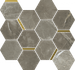 Мозаика Stellaris Tuscania Grey Mosaico Chic керамогранит 28.3х32.8 см Italon матовая, золотой-oro-gold, серый 620110000225