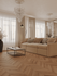 SPC ламинат Tulesna 1011-5 Unico Art Chevron 34 класс 600х127х5 мм (каменно-полимерный) с фаской