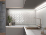 Декор MM7203 Алькала Белый Мозаичный 20x50 Kerama Marazzi глянцевый керамический