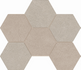 Мозаика LN01/TE01 Hexagon 25x28,5 неполированная керамогранит, бежевый 37108
