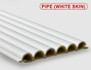 Стеновая панель Pipe white skin Bonaparte бамбук, под кожу, матовая, рифленая 2800х123х15 мм
