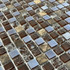 Мозаика Marble Mosaic Stellar Dark стекло 30х30 см глянцевая чип 15x15 мм, голубой, темно-коричневый
