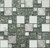 Мозаика MS-620 стекло+металл 30х30 см глянцевая чип 23х23, 48х48 мм, белый, серый