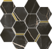 Мозаика Stellaris Absolut Black Mosaico Chic керамогранит 28.3х32.8 см Italon матовая, золотой-oro-gold, серый, черный 620110000226