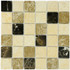 Мозаика Marble Mosaic Mix stone 1 Pol камень 30.5х30.5 см полированная чип 48х48 мм, бежевый, коричневый