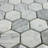 Мозаика Marble Mosaic Hexagon Carrara Bianco Mat камень 29.8х30.5 см матовая чип 48х48 мм, серый, белый