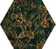 Декор Urban Colours Green Inserto Szklane Heksagon C 17.1x19.8 глянцевый керамический