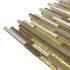 Мозаика Marble Mosaic Stripes Royal стекло+мрамор 30х34 см глянцевая чип мм бежевый, золотой-oro-gold