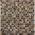 Мозаика No-233 стекло камень 30.5х30.5 см глянцевая чип 15х15 мм, бежевый, коричневый